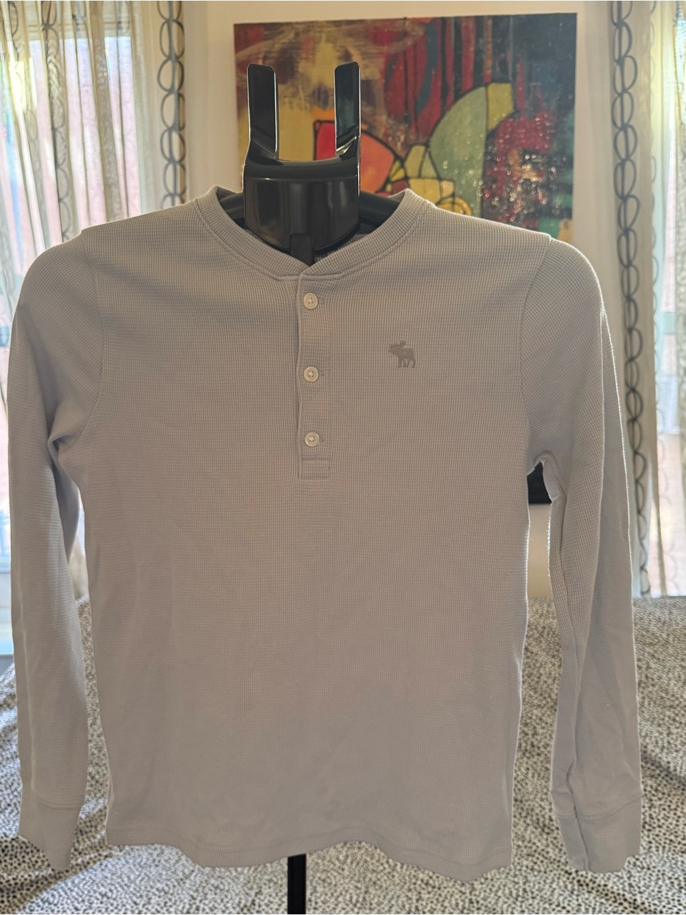 abercrombie kids Light Gray Long-Sleeve Henley Shirt